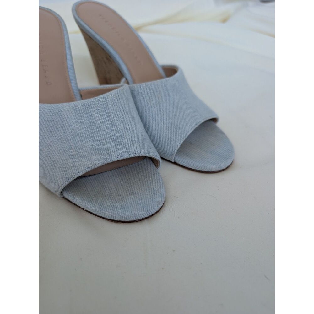 Veronica Beard Dali Slide Wedge Sandals Shoes Light Blue Denim Sz 6.5M - Picture 8 of 16